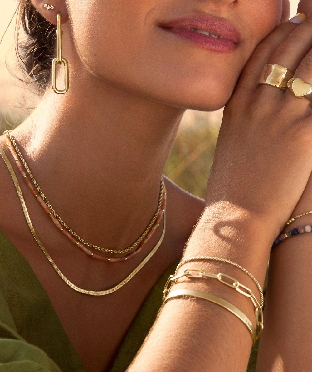 Singularu Collar Lisse S Acero Baño Oro