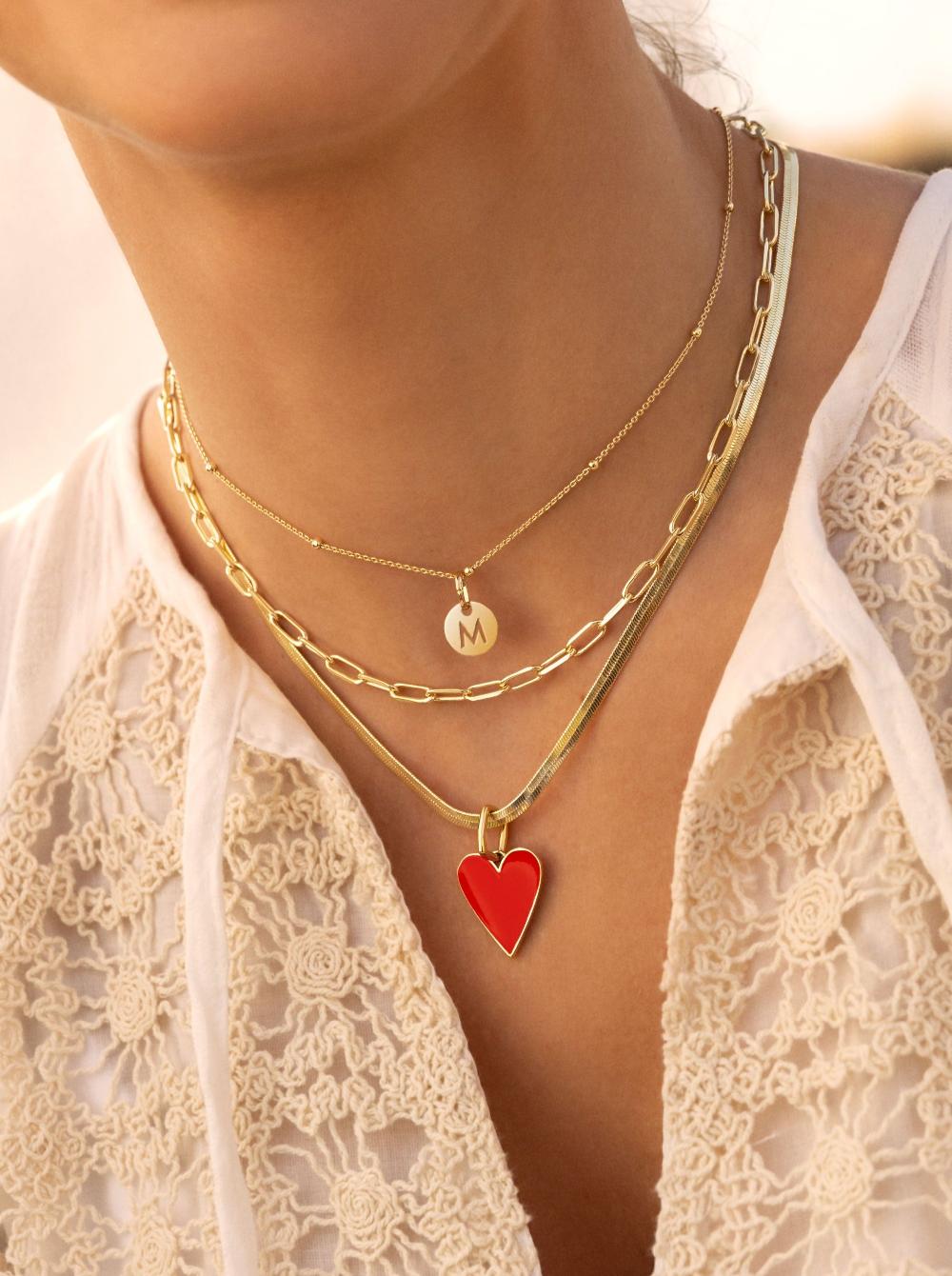 Singularu Collar Mini Medallion Plata Baño Oro