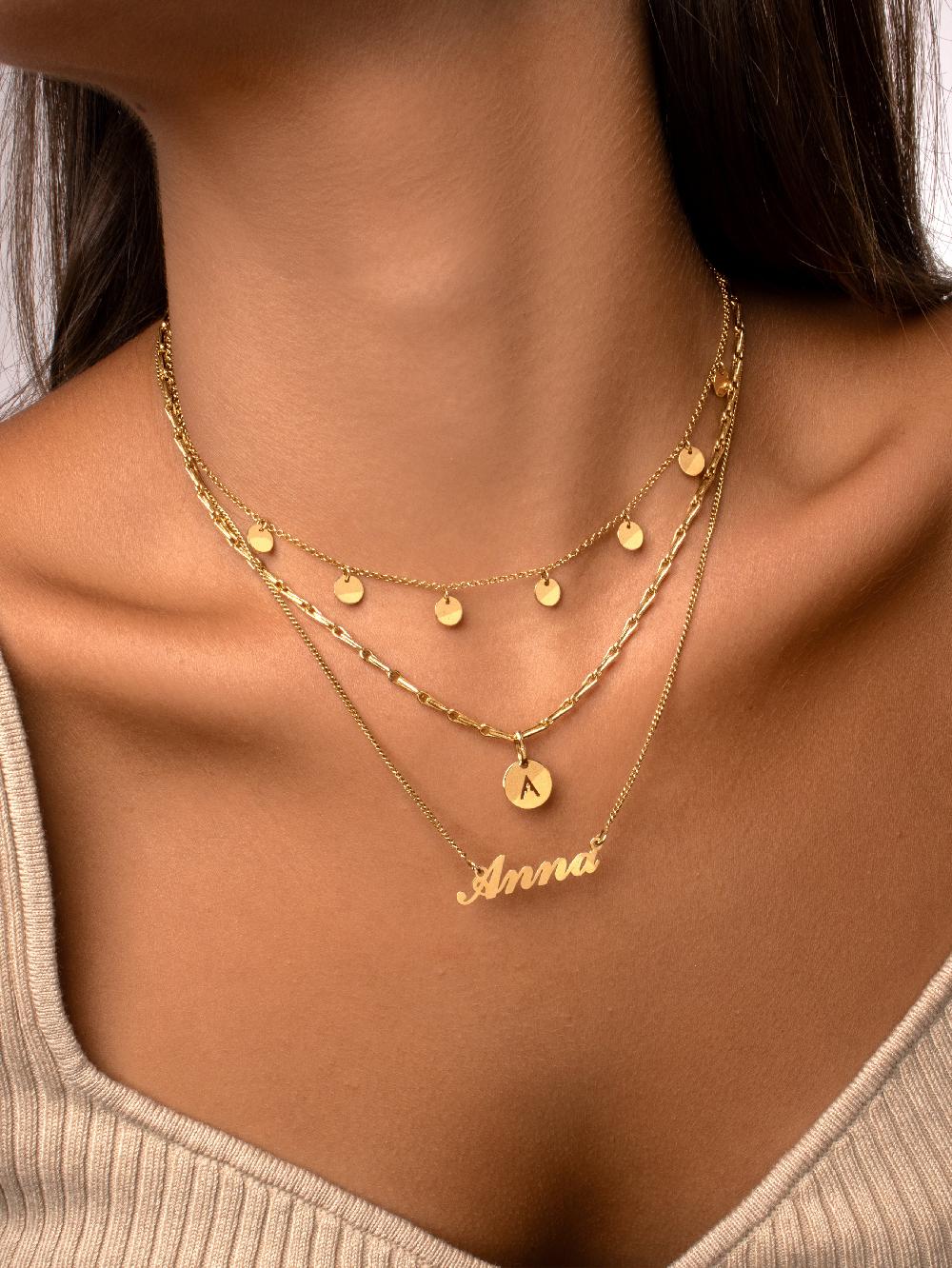 Singularu Collar Mini Moons Plata Baño Oro