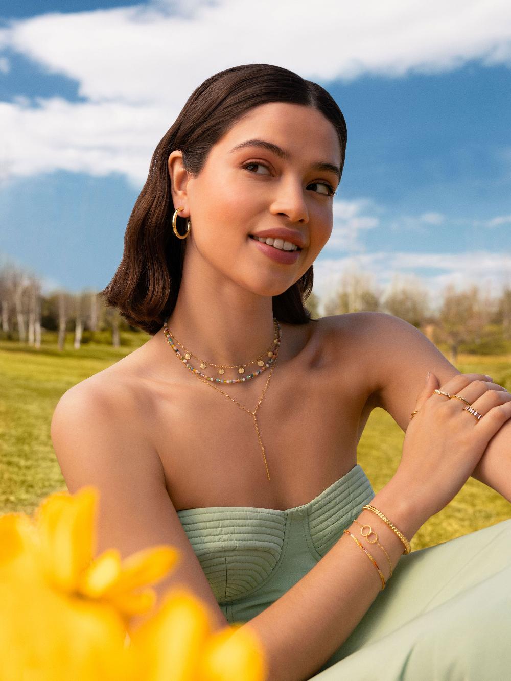 Singularu Collar Mini Moons Plata Baño Oro