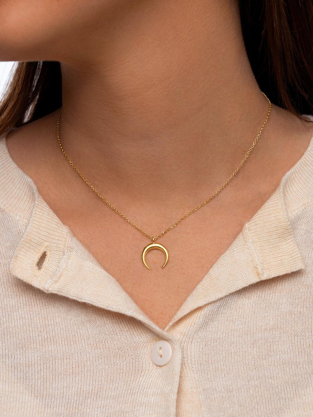 Singularu Collar Moonset Plata Baño Oro