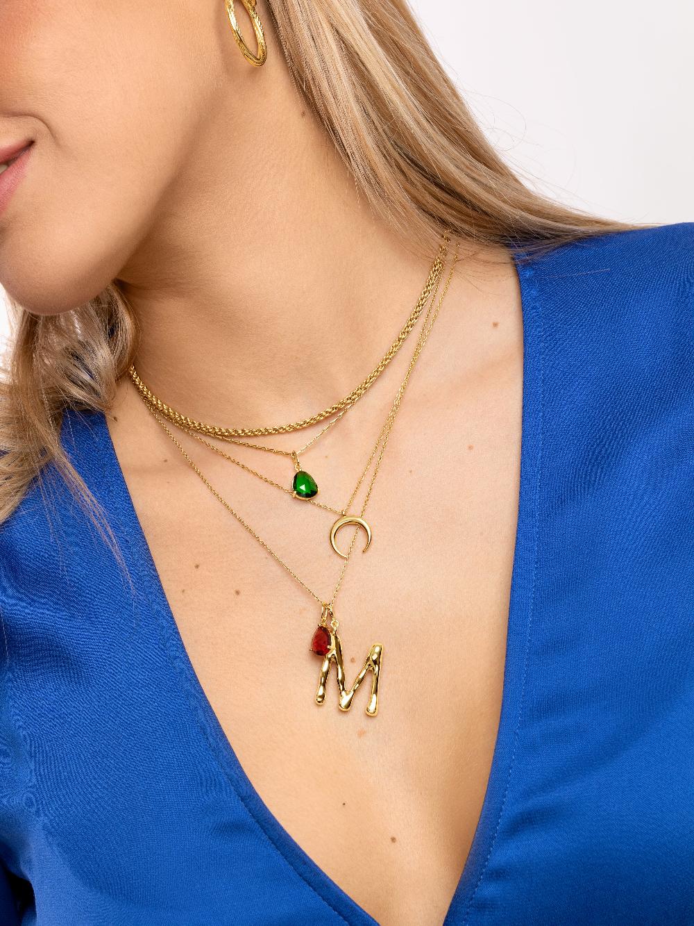 Singularu Collar Moonset Plata Baño Oro