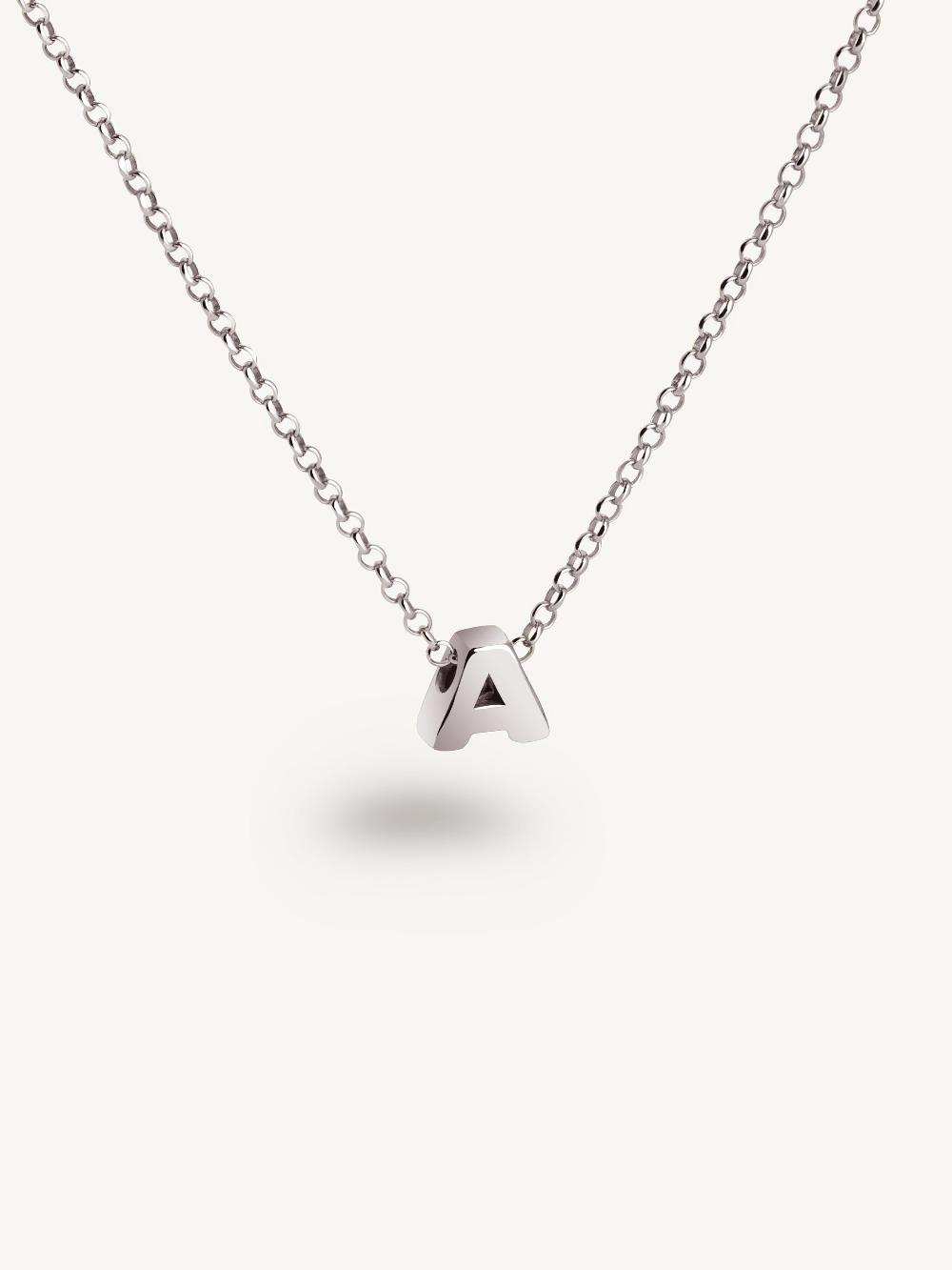 singularu Collar Personalizado Single Letter Plata