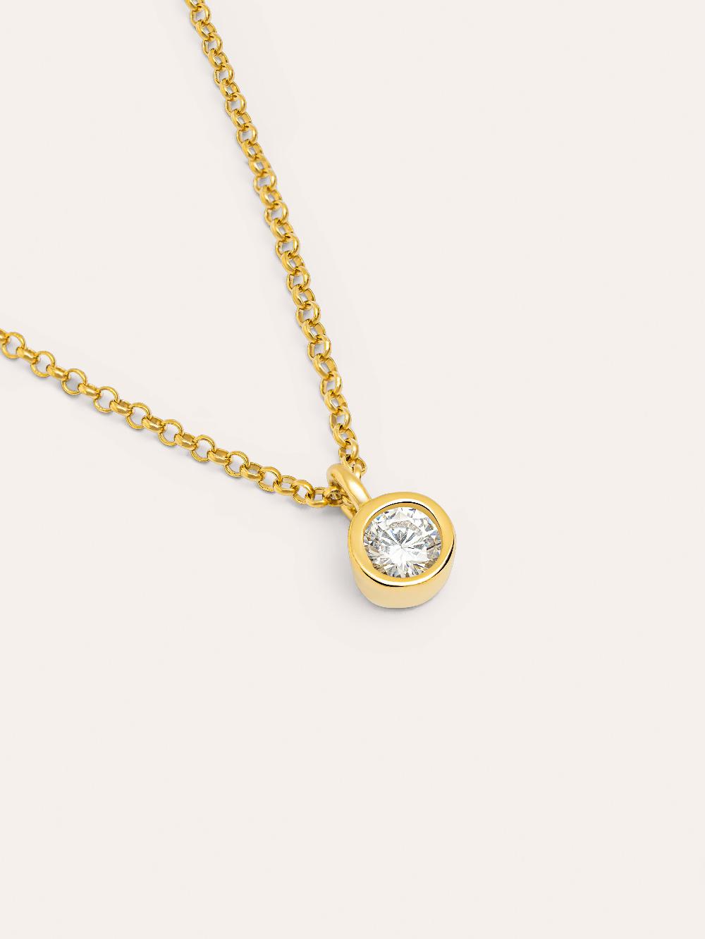 Singularu Collar Single Spark Plata Baño Oro