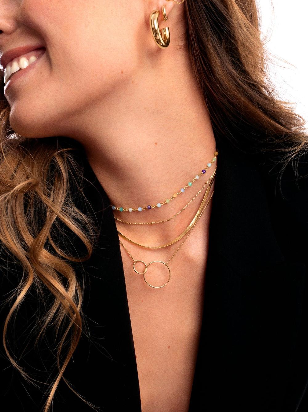 Singularu Collar Sister Plata Baño Oro