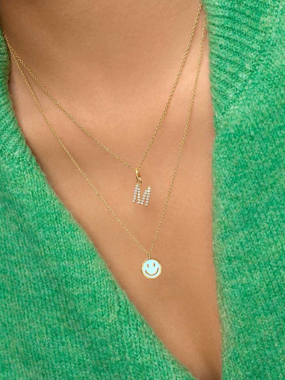 Singularu Collar Smiley Sky Enamel Baño Oro
