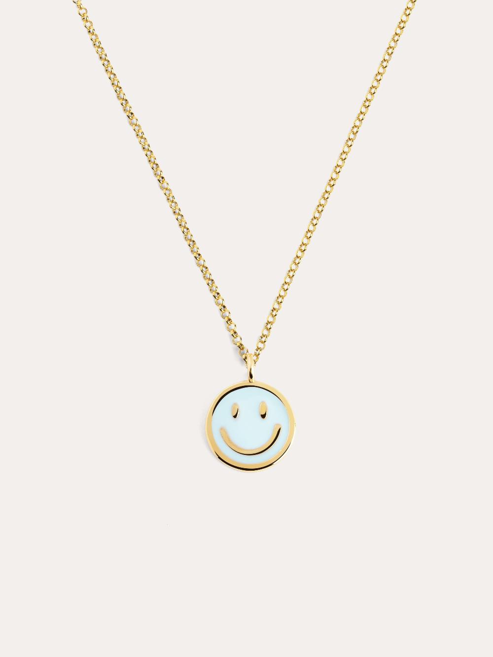 singularu Collar Smiley Sky Enamel Baño Oro