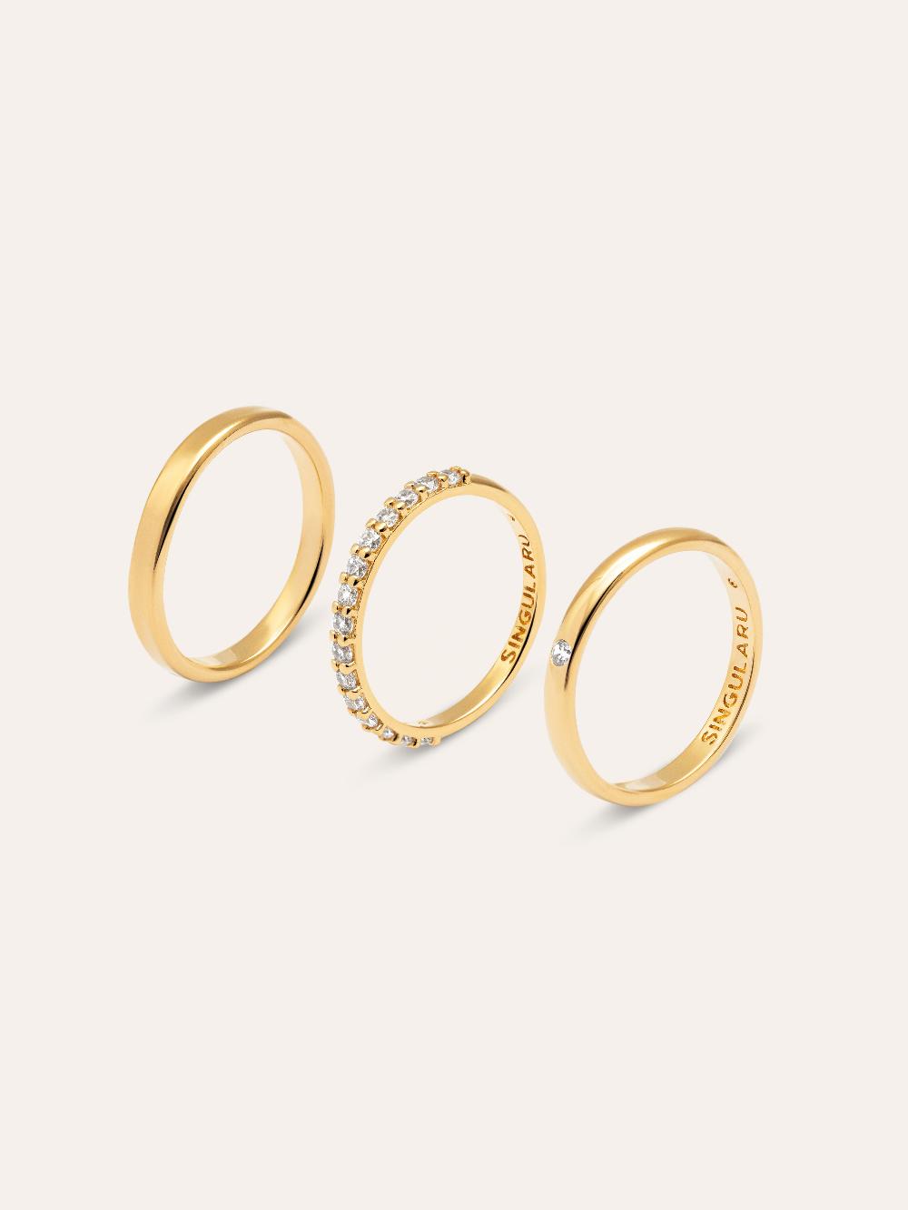 singularu Pack 3 Anillos Choices Baño Oro