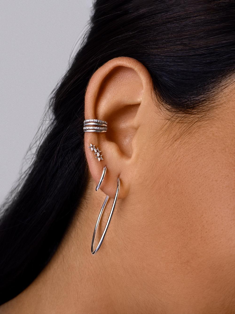 Singularu Pendiente Suelto 3 Star Plata