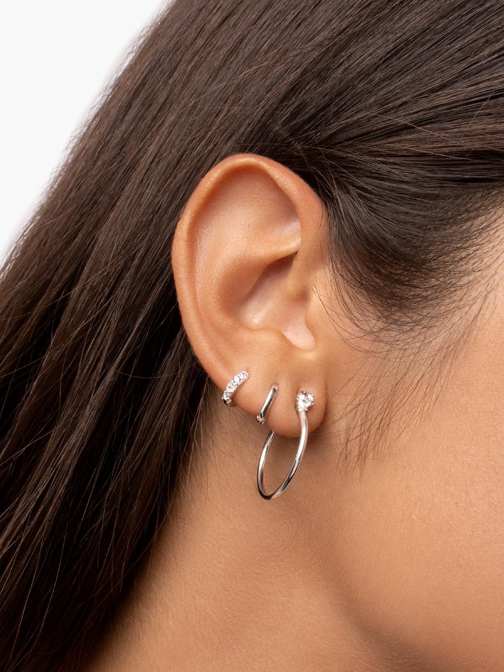 Singularu Pendiente Suelto Aro Cleo S Plata