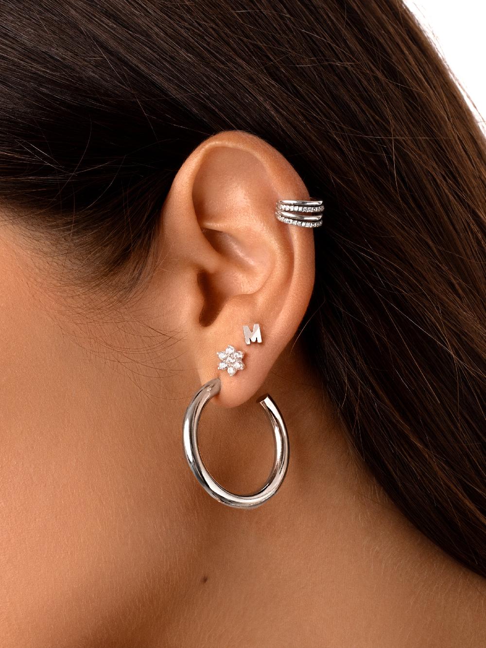 Singularu Pendiente Suelto Letter Plata