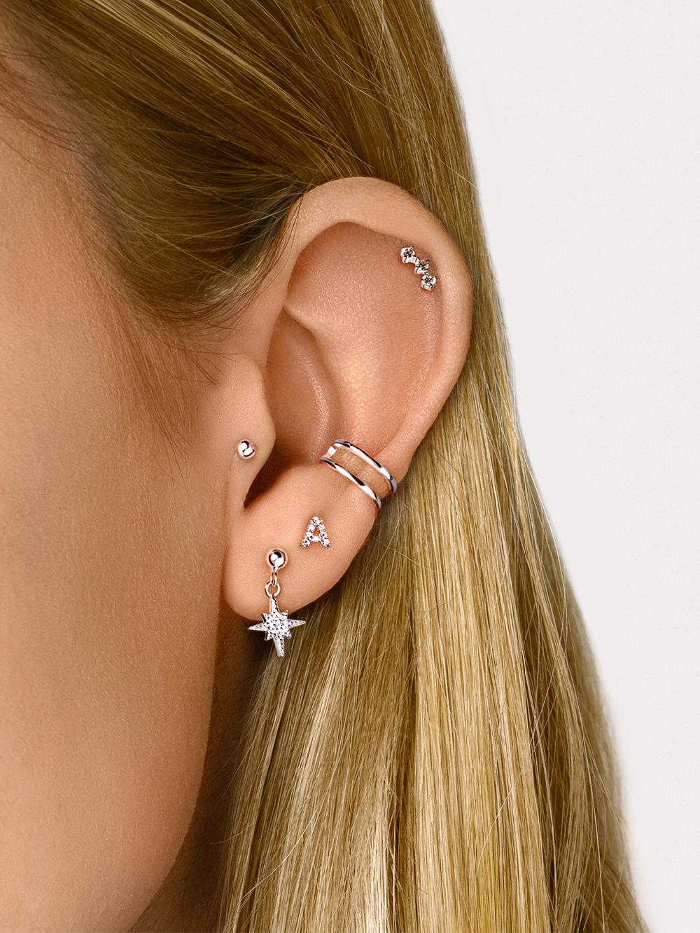 Singularu Pendiente Suelto Letter Sparks Plata