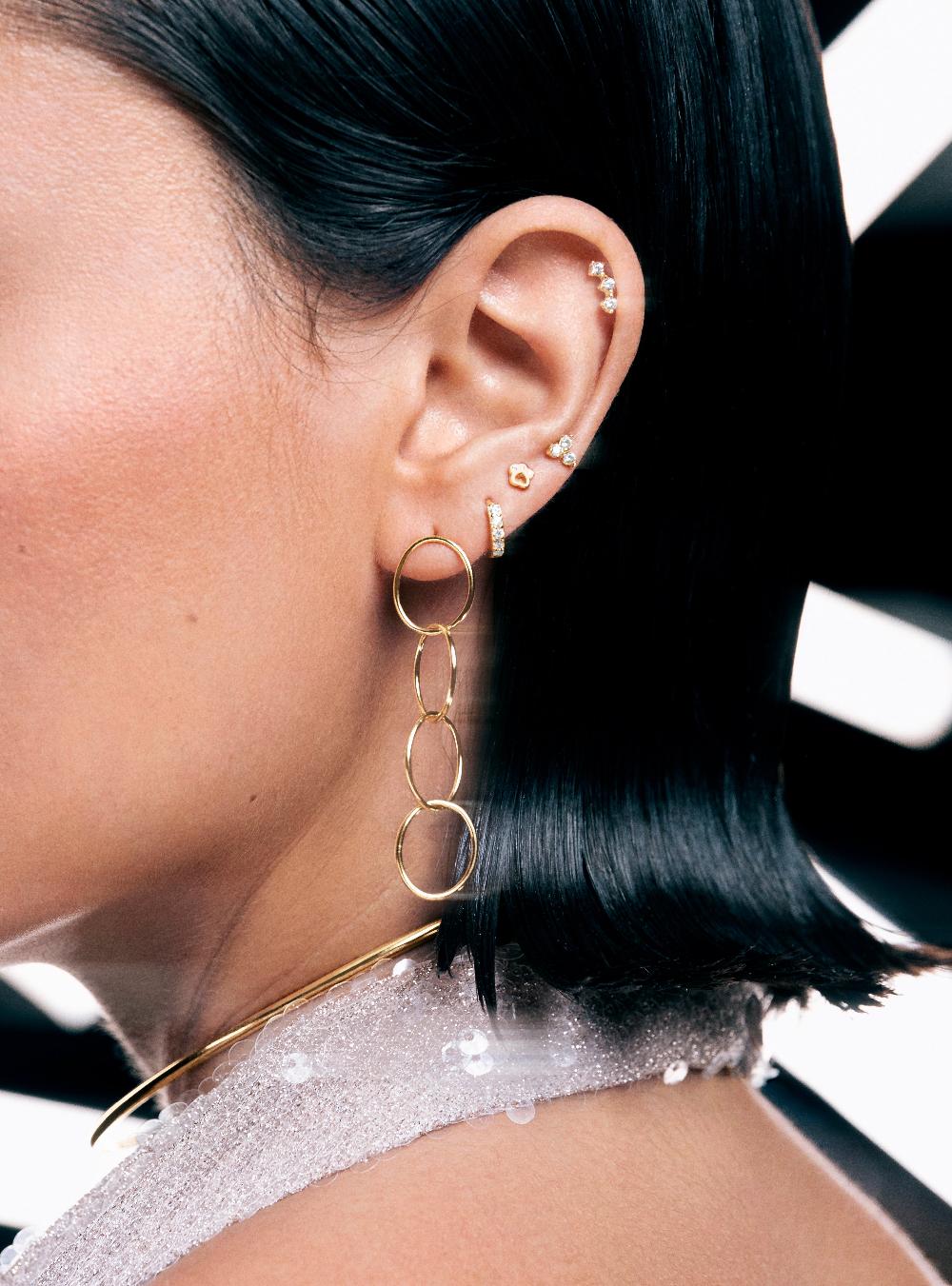 Singularu Pendiente Suelto Mini Paw Plata Baño Oro