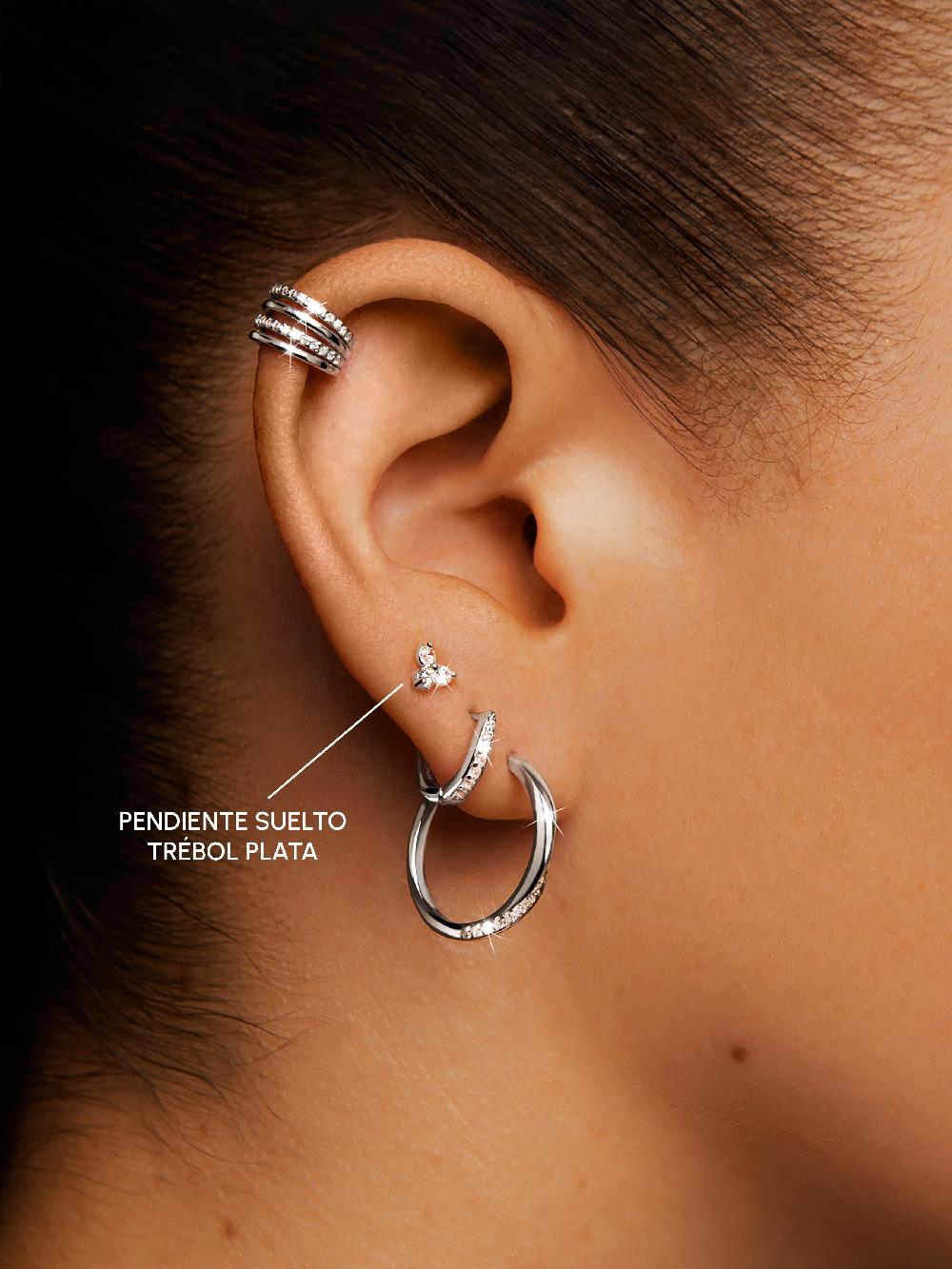 Singularu Pendiente Suelto Trébol Plata