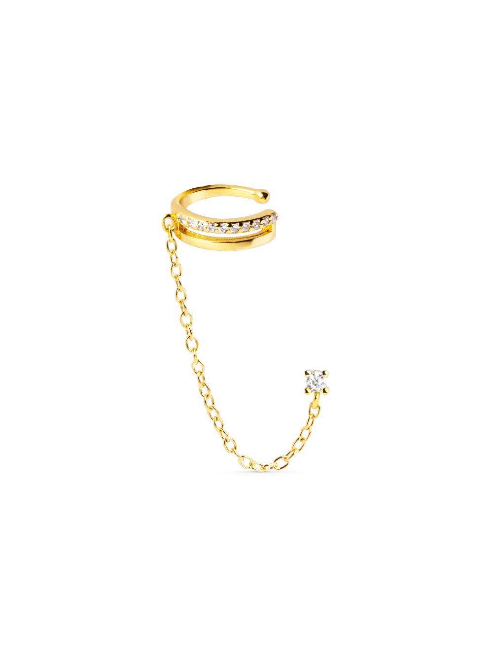 Singularu Pendiente Suelto Zoe Plata Baño Oro