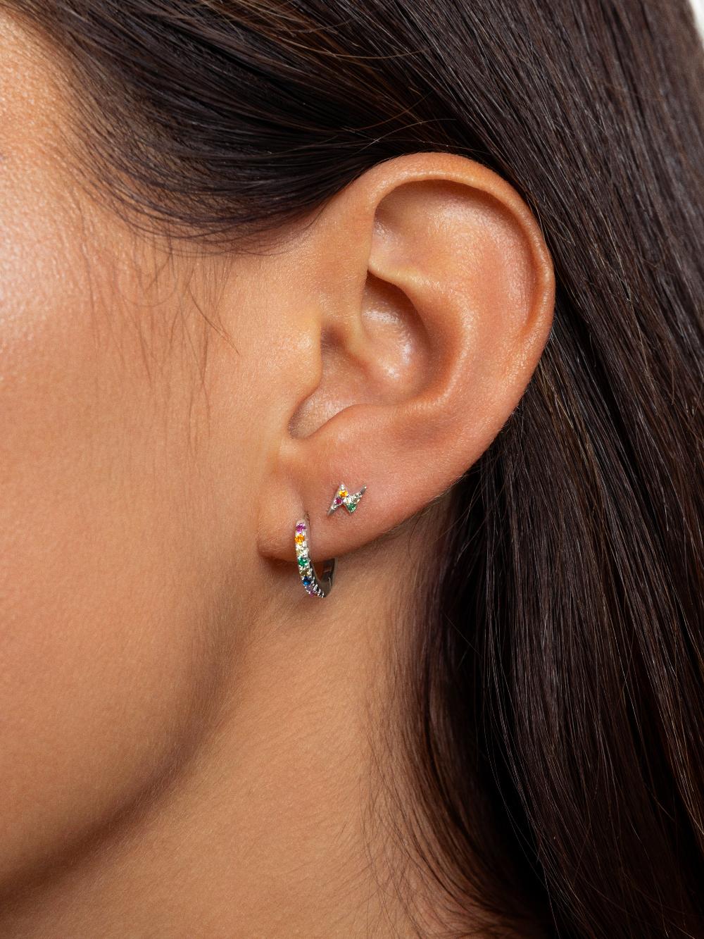 Singularu Pendientes Aro Colors Plata