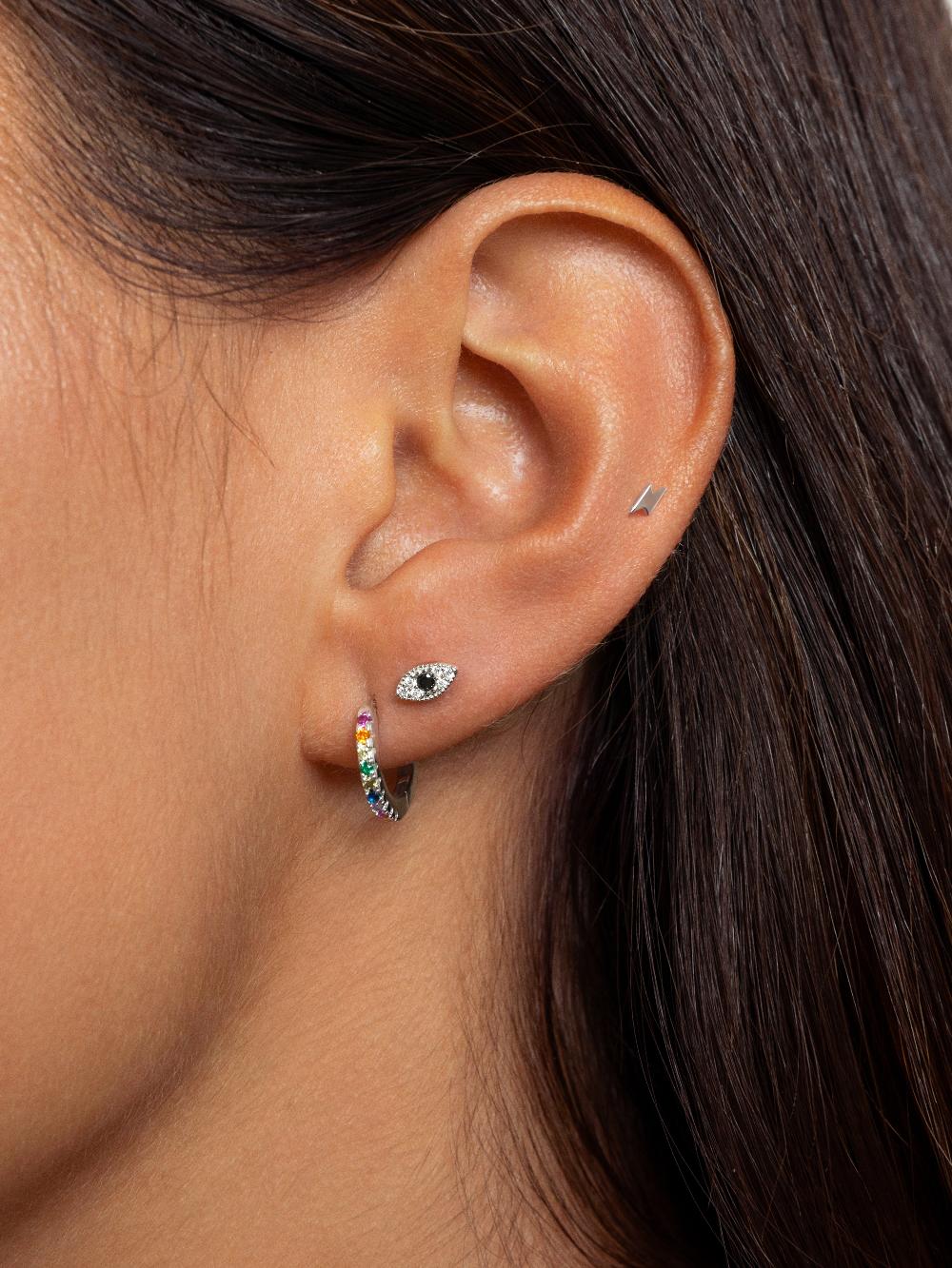 Singularu Pendientes Aro Colors Plata