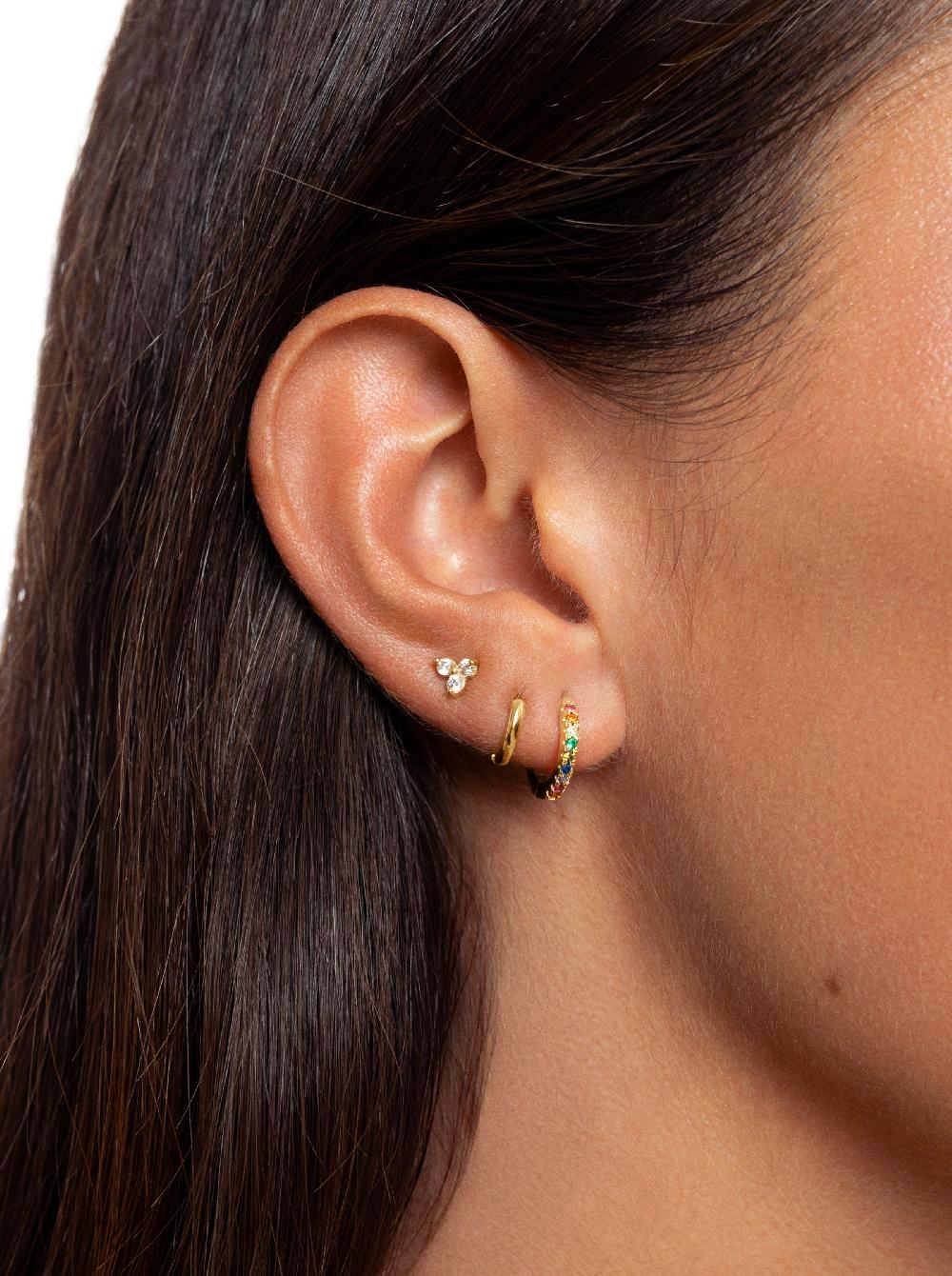 Singularu Pendientes Aro Colors Plata Baño Oro