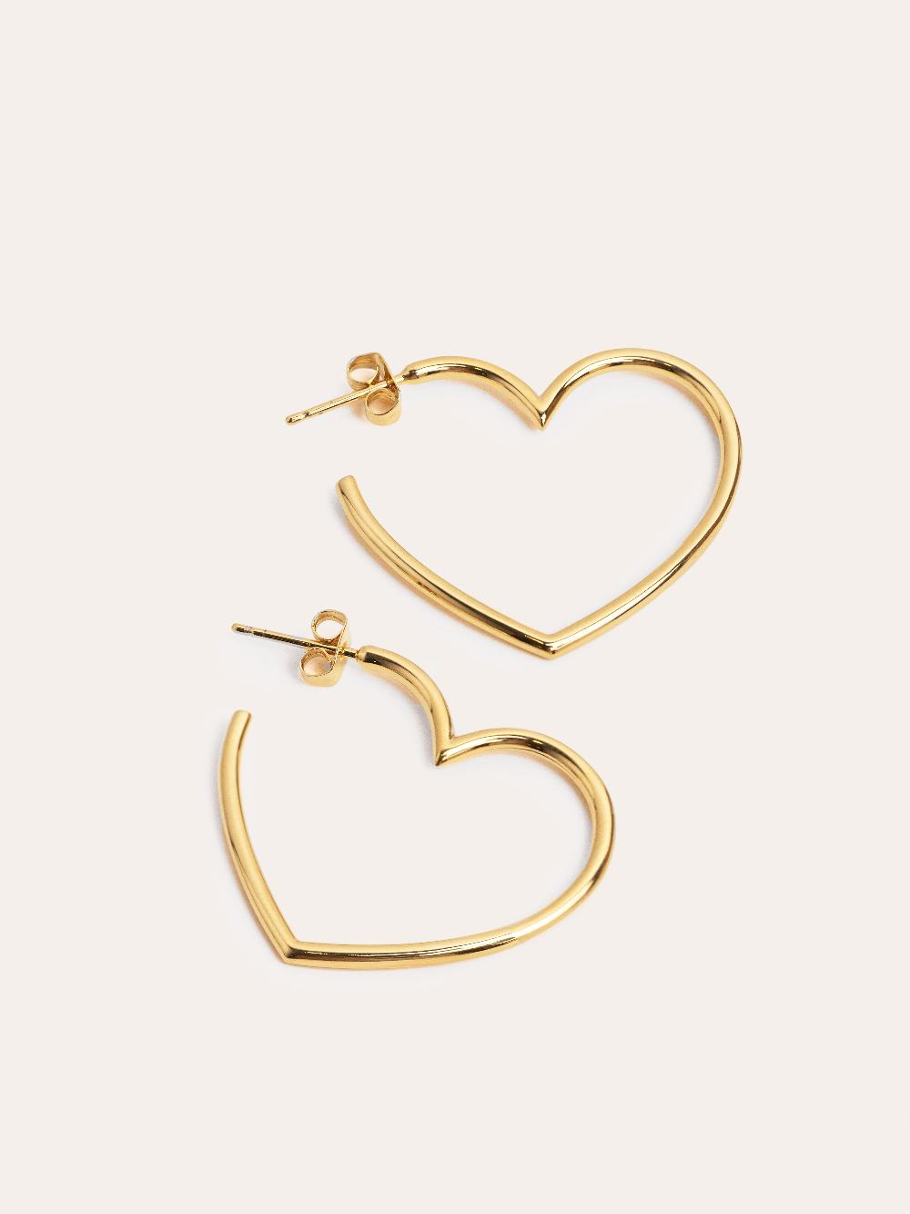 Singularu Pendientes Aro Cuore Baño Oro