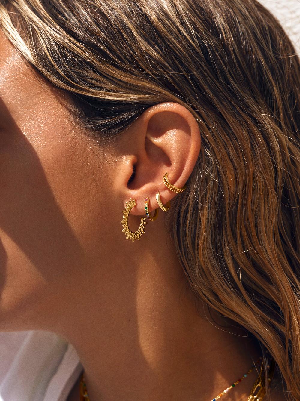 Singularu Pendientes Aro L Colors Plata Baño Oro