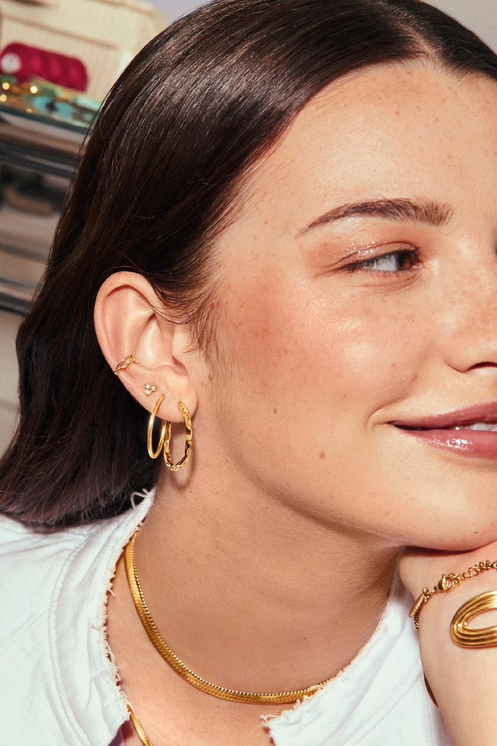 Singularu Pendientes Aro Lake Baño Oro