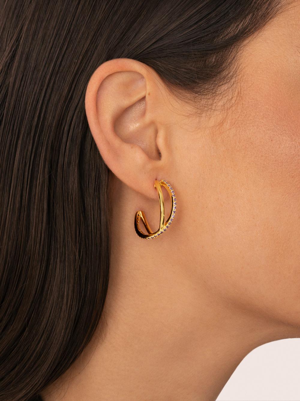 Singularu Pendientes Aro X Lavande Baño Oro