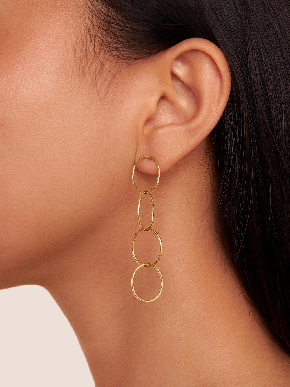 Singularu Pendientes Circles & Circles Baño Oro