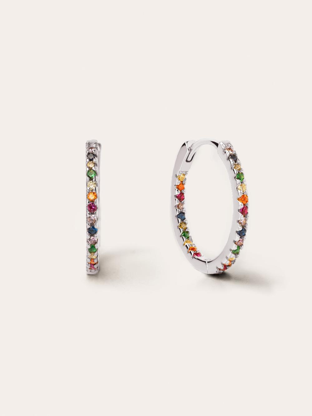 singularu Pendientes Gleam Colors Plata