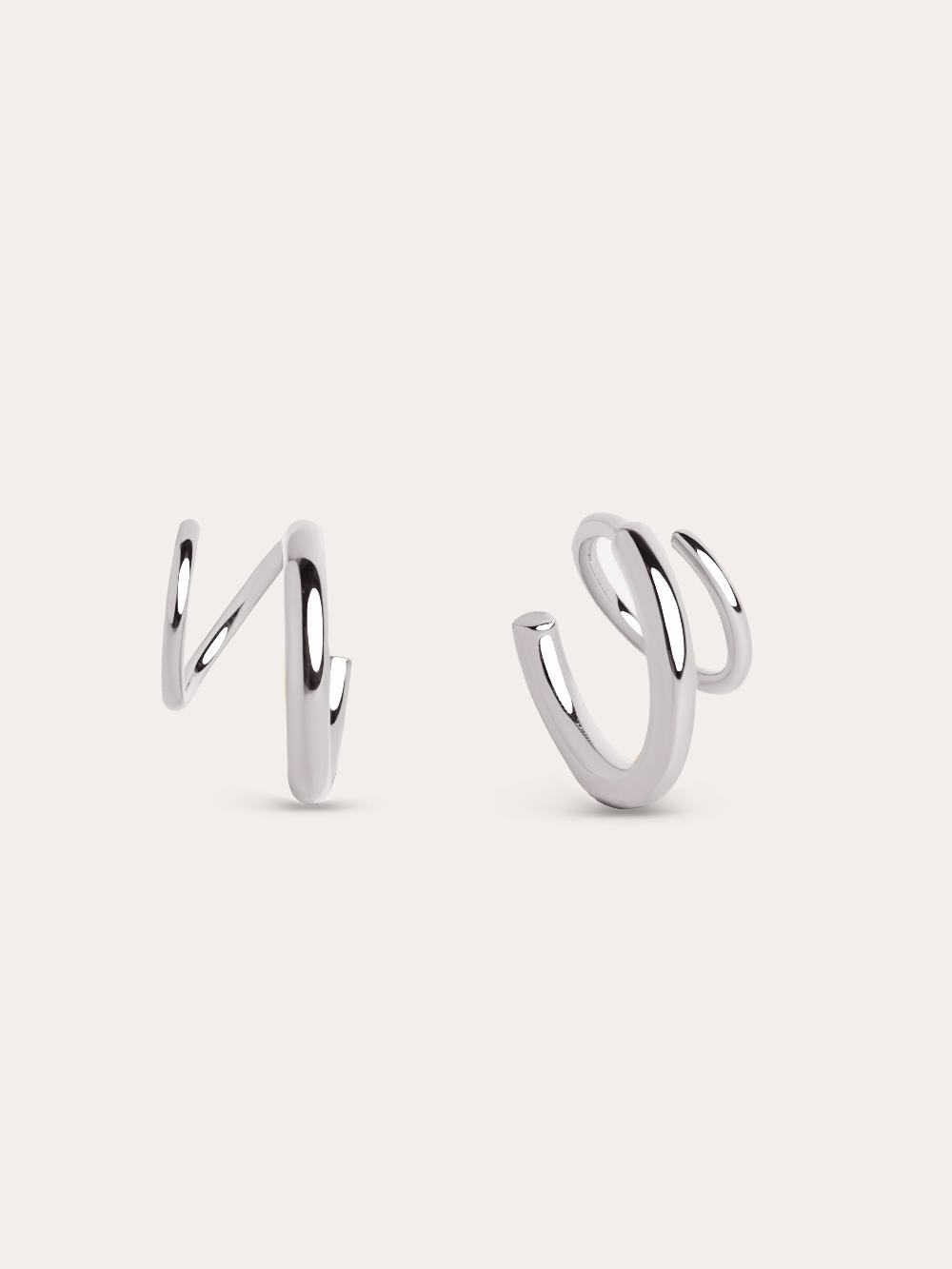 singularu Pendientes Gota Spiral Plata