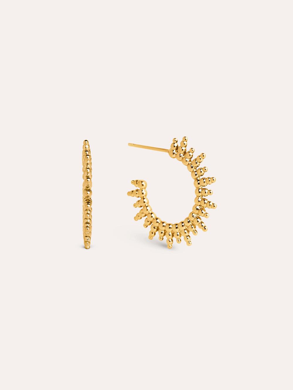 singularu Pendientes Pebbles Sun Baño Oro