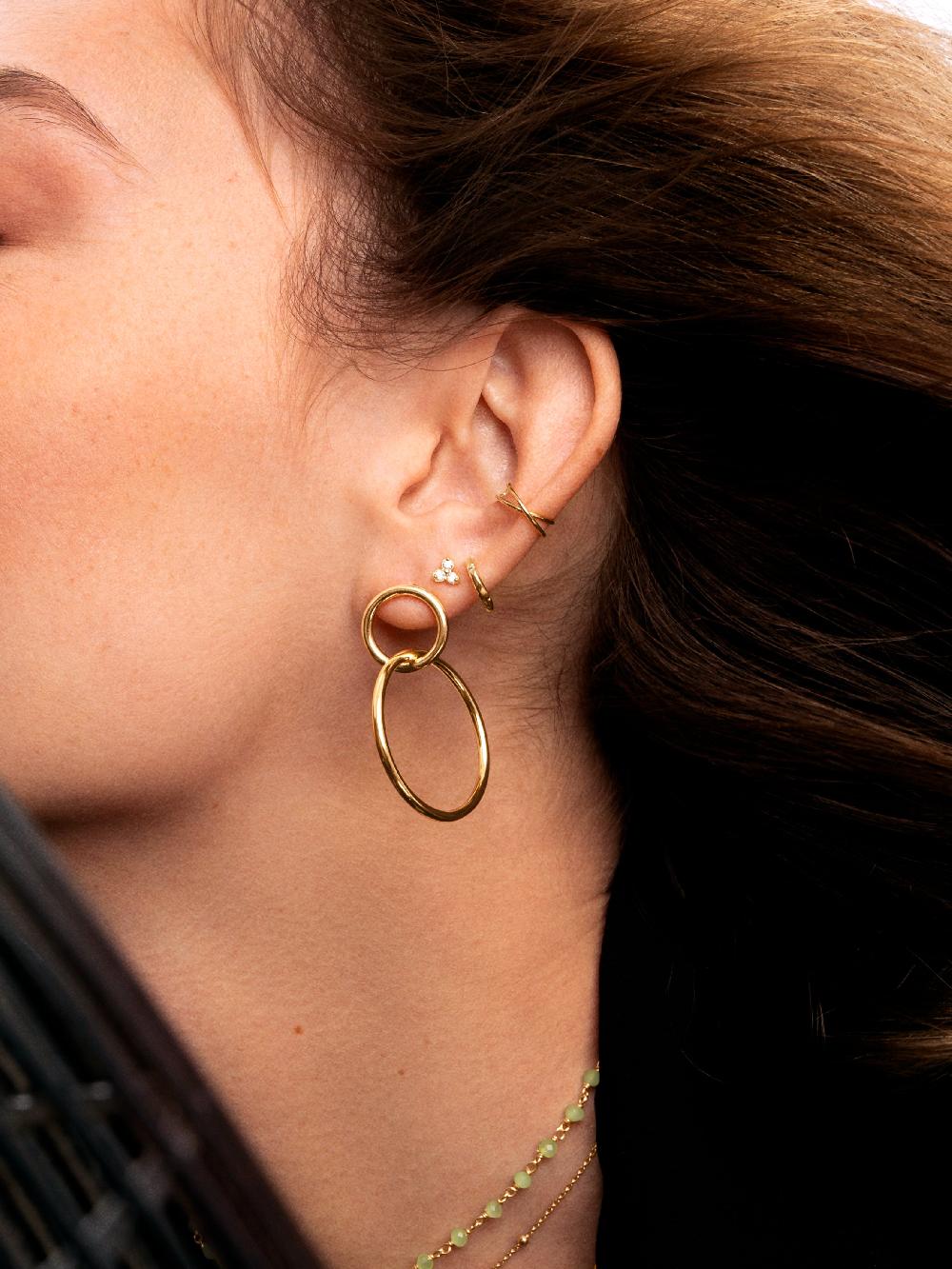 Singularu Pendientes Sister Baño Oro