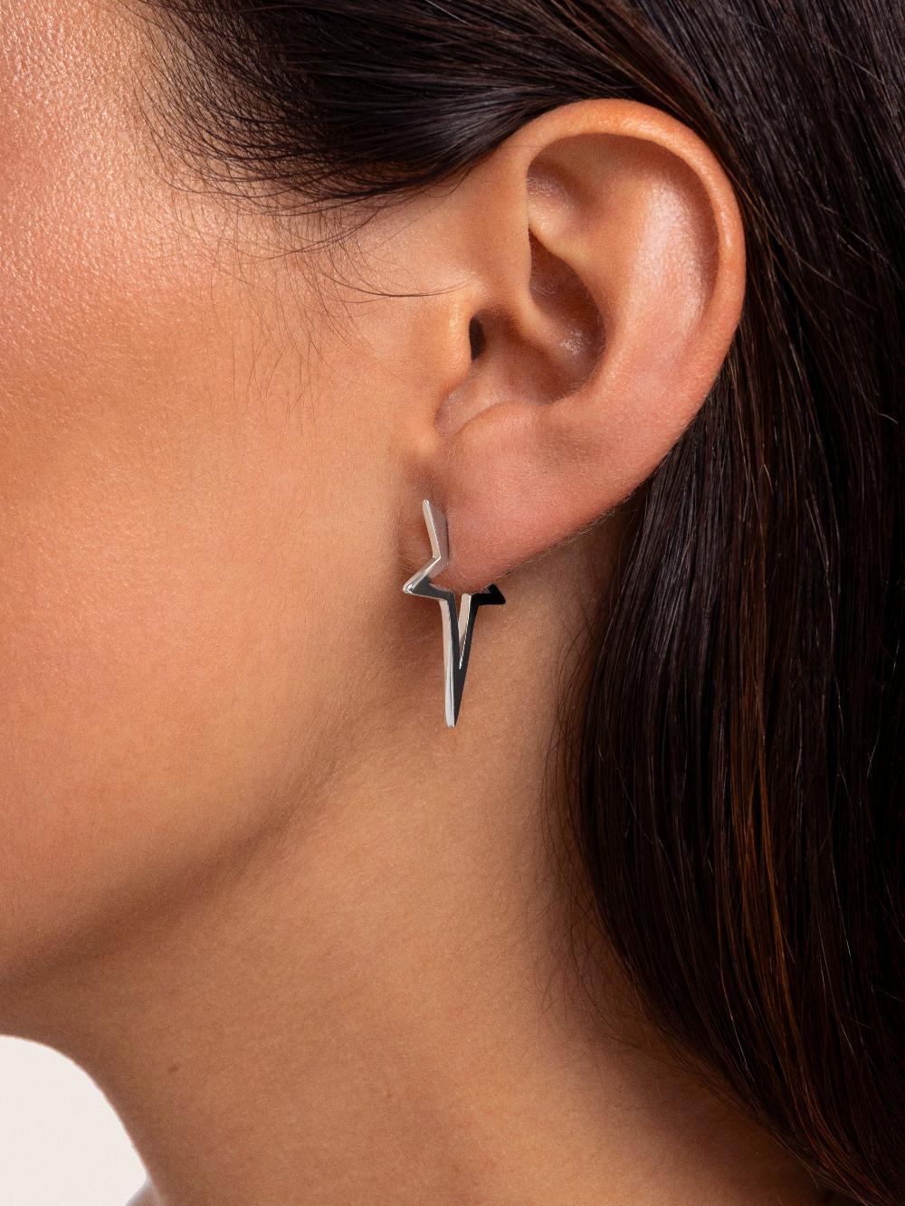 Singularu Pendientes Star Punk Plata