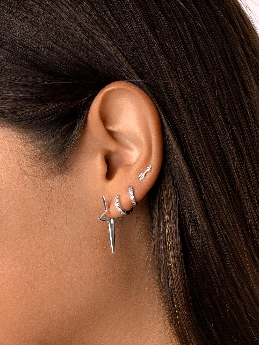 Singularu Pendientes Star Punk Plata