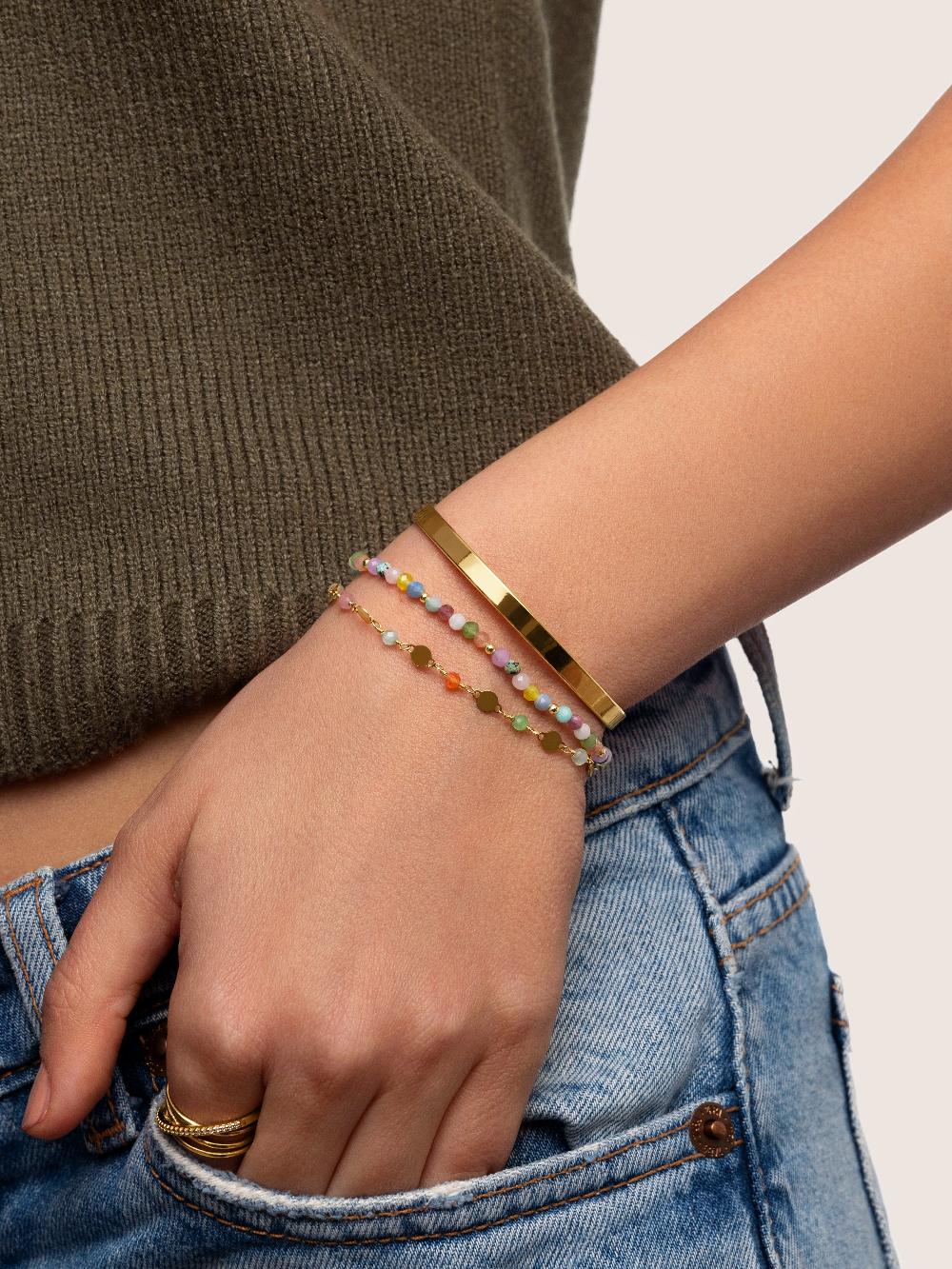 Singularu Pulsera Altea Colors Acero Baño Oro