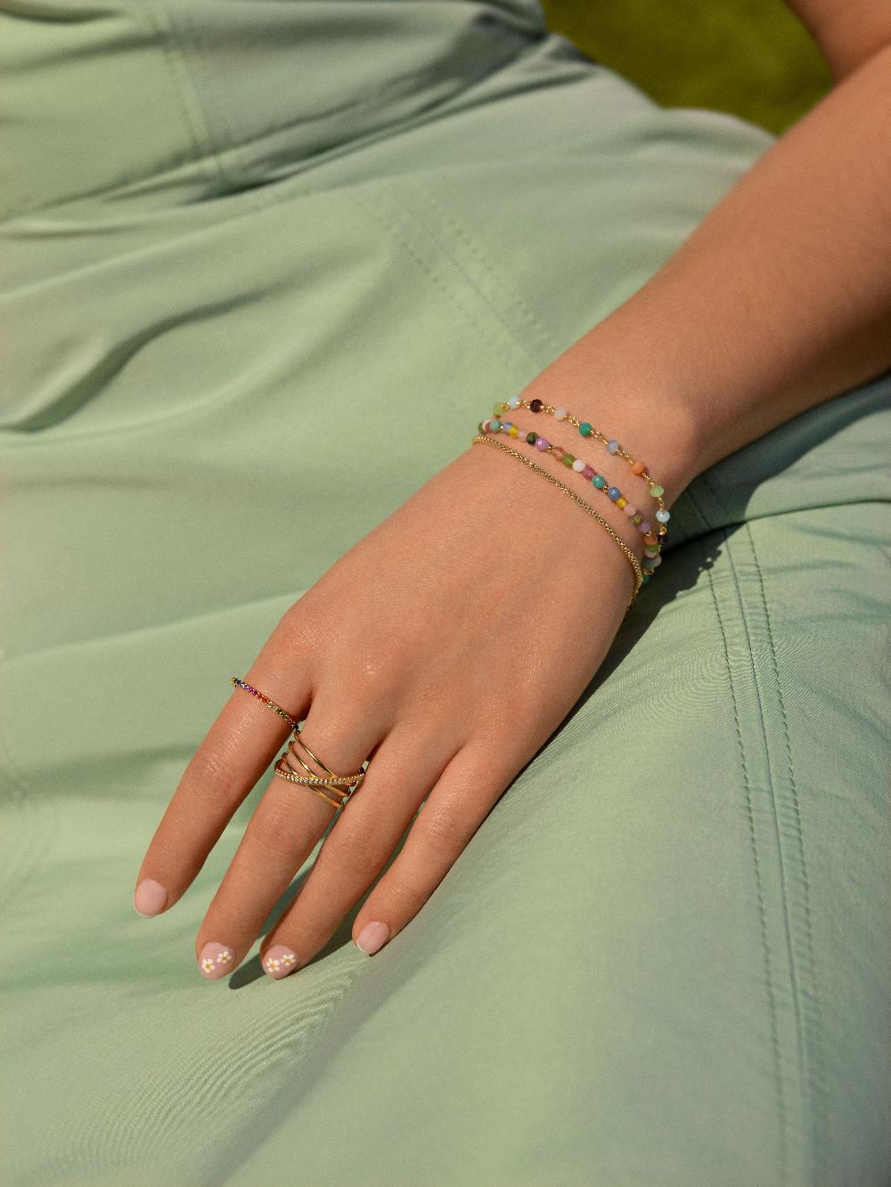 Singularu Pulsera Altea Colors Acero Baño Oro