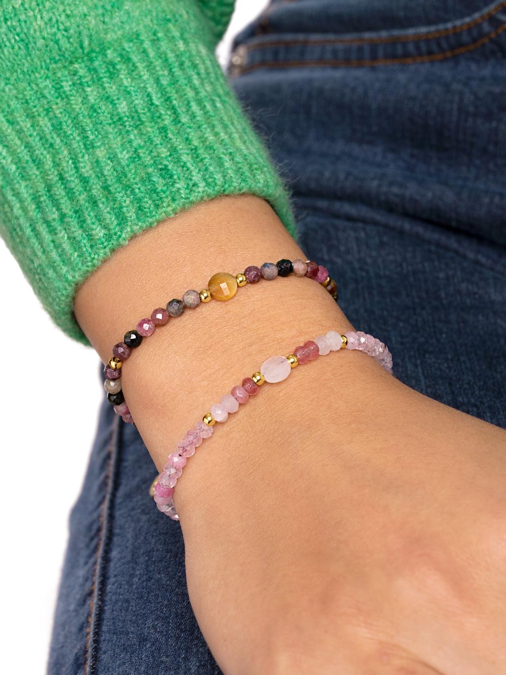 Singularu Pulsera Amulet Cats Eye Acero Baño Oro