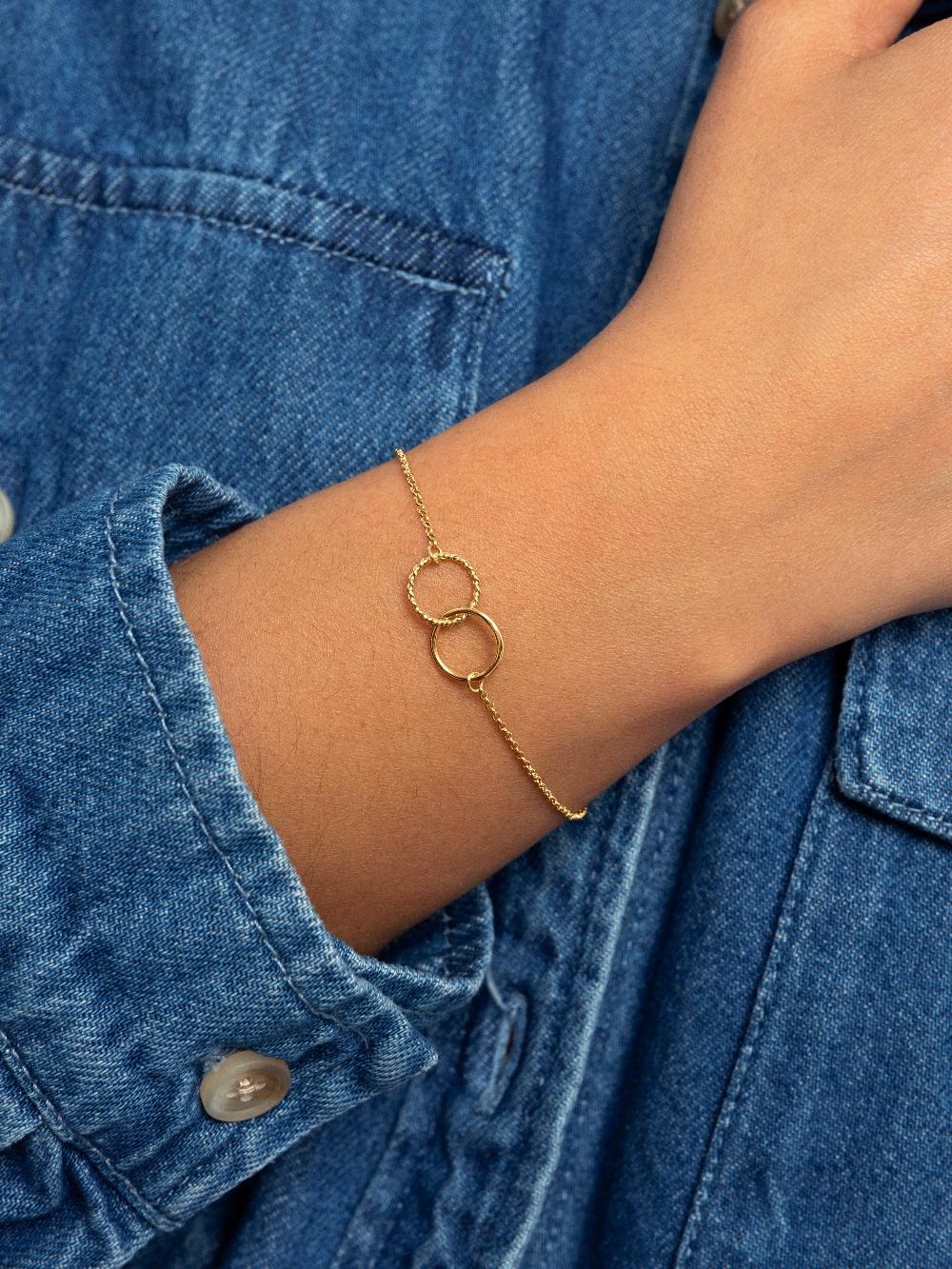 Singularu Pulsera Circles Twist Baño Oro