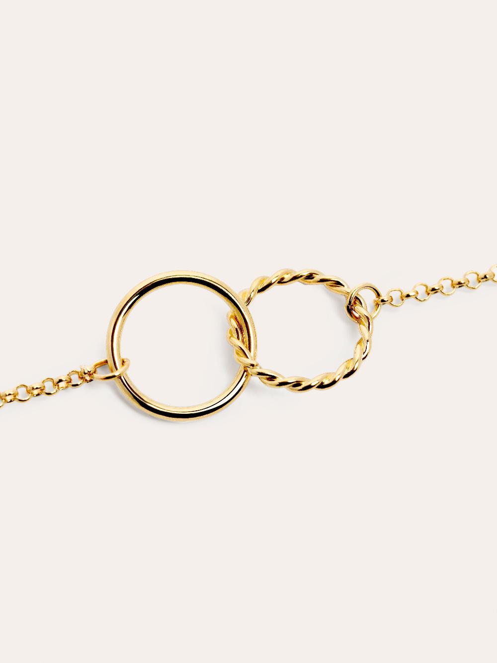 Singularu Pulsera Circles Twist Baño Oro