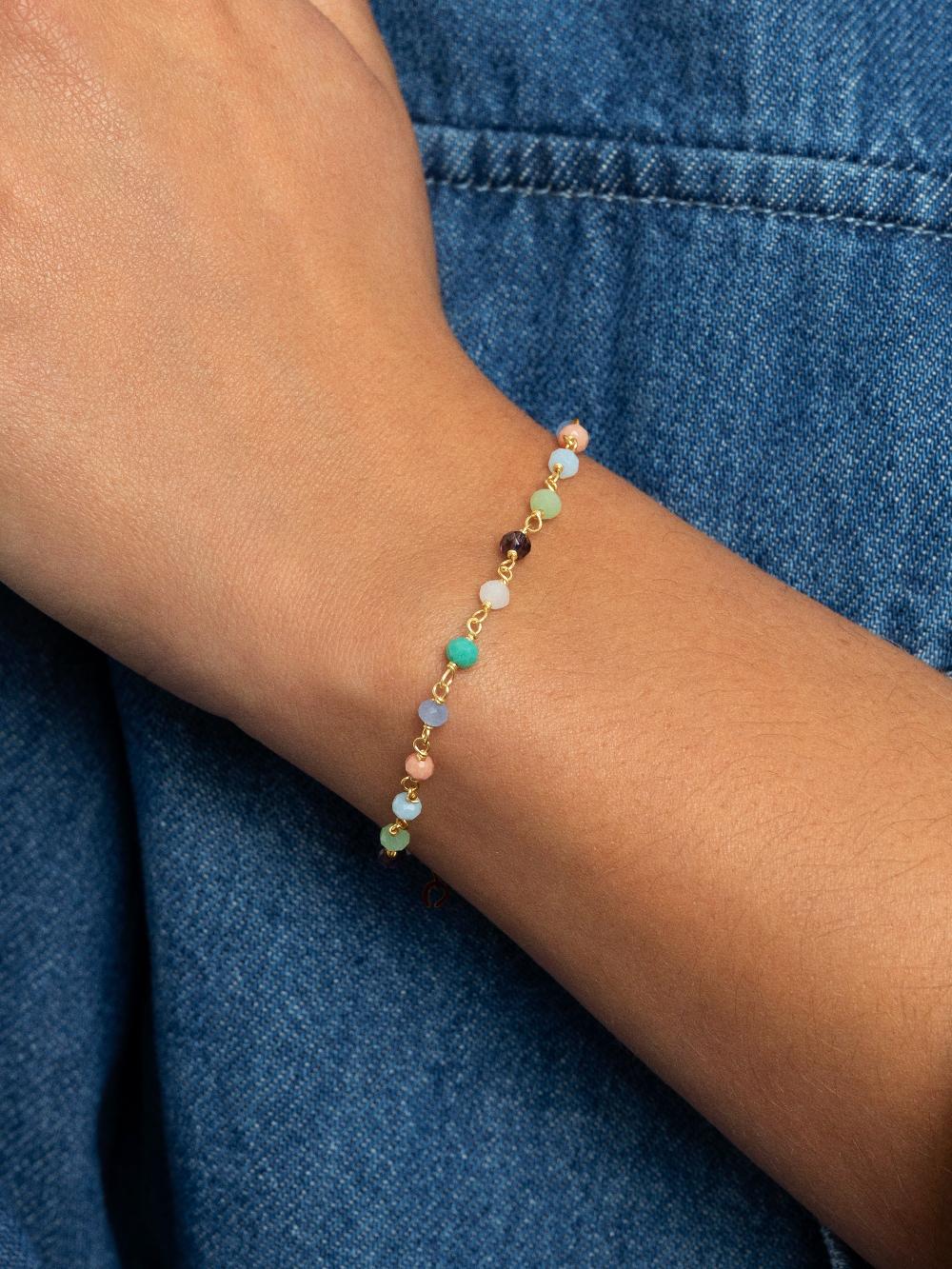 Singularu Pulsera Crystals Colors Plata Baño Oro