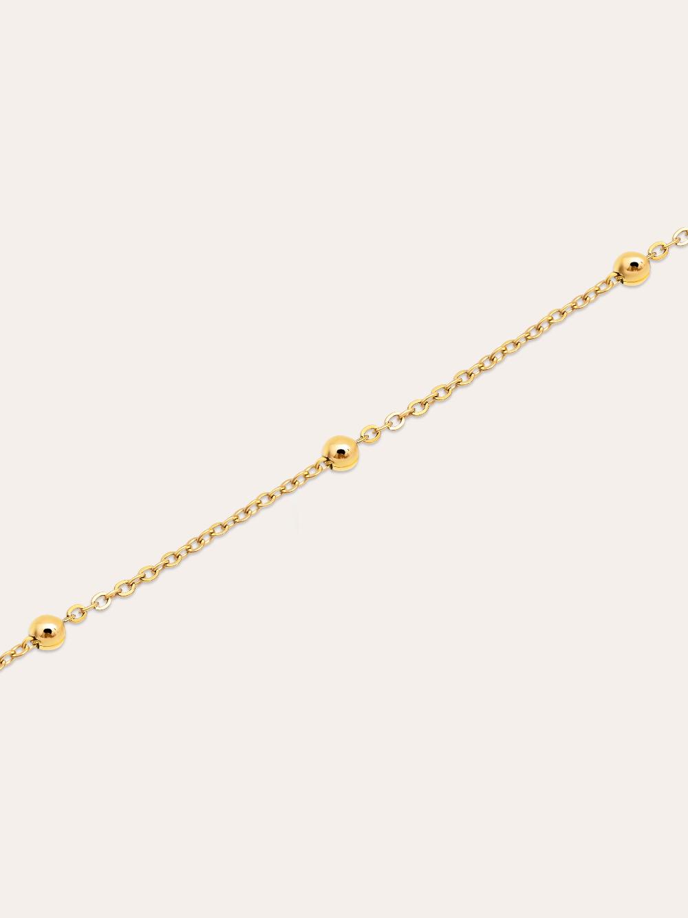 Singularu Pulsera Dots Plata Baño Oro