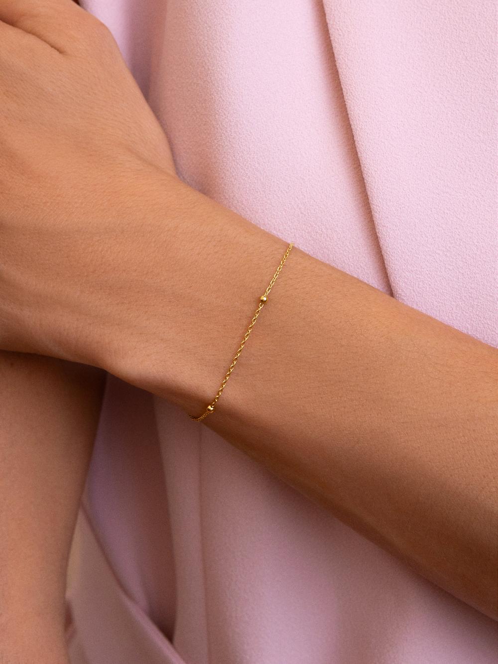 Singularu Pulsera Dots Plata Baño Oro