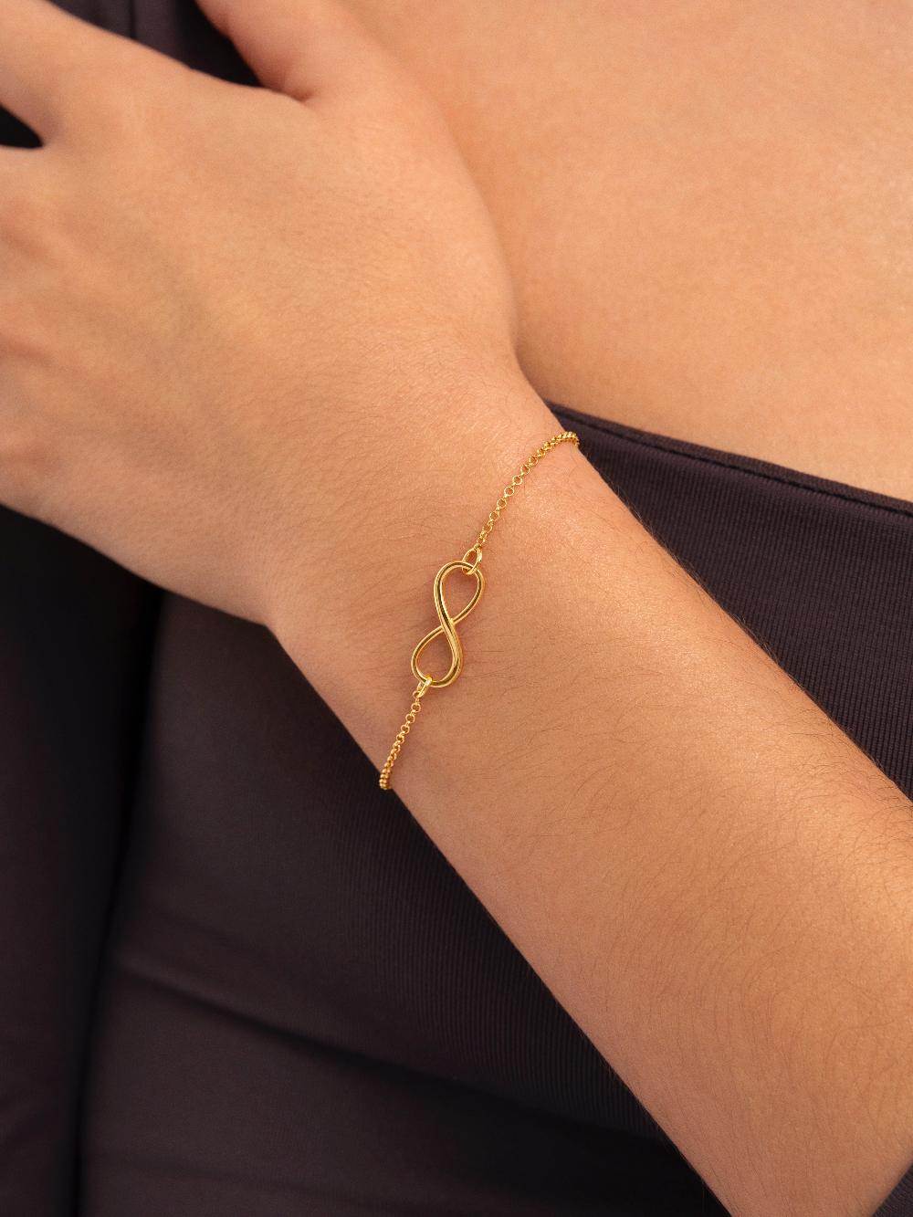 Singularu Pulsera Infinito Plata Baño Oro
