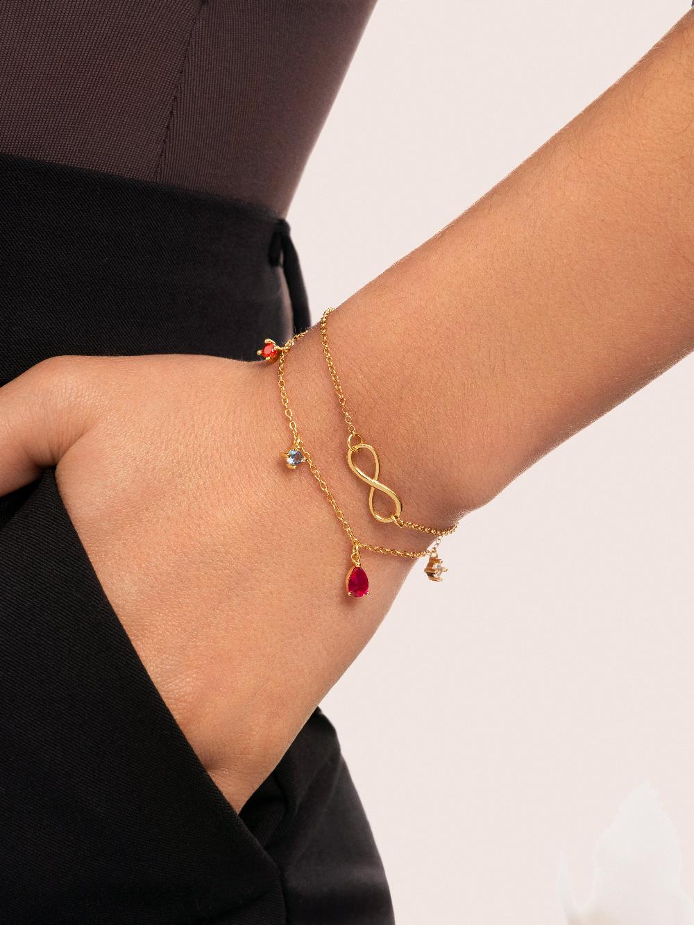 Singularu Pulsera Infinito Plata Baño Oro