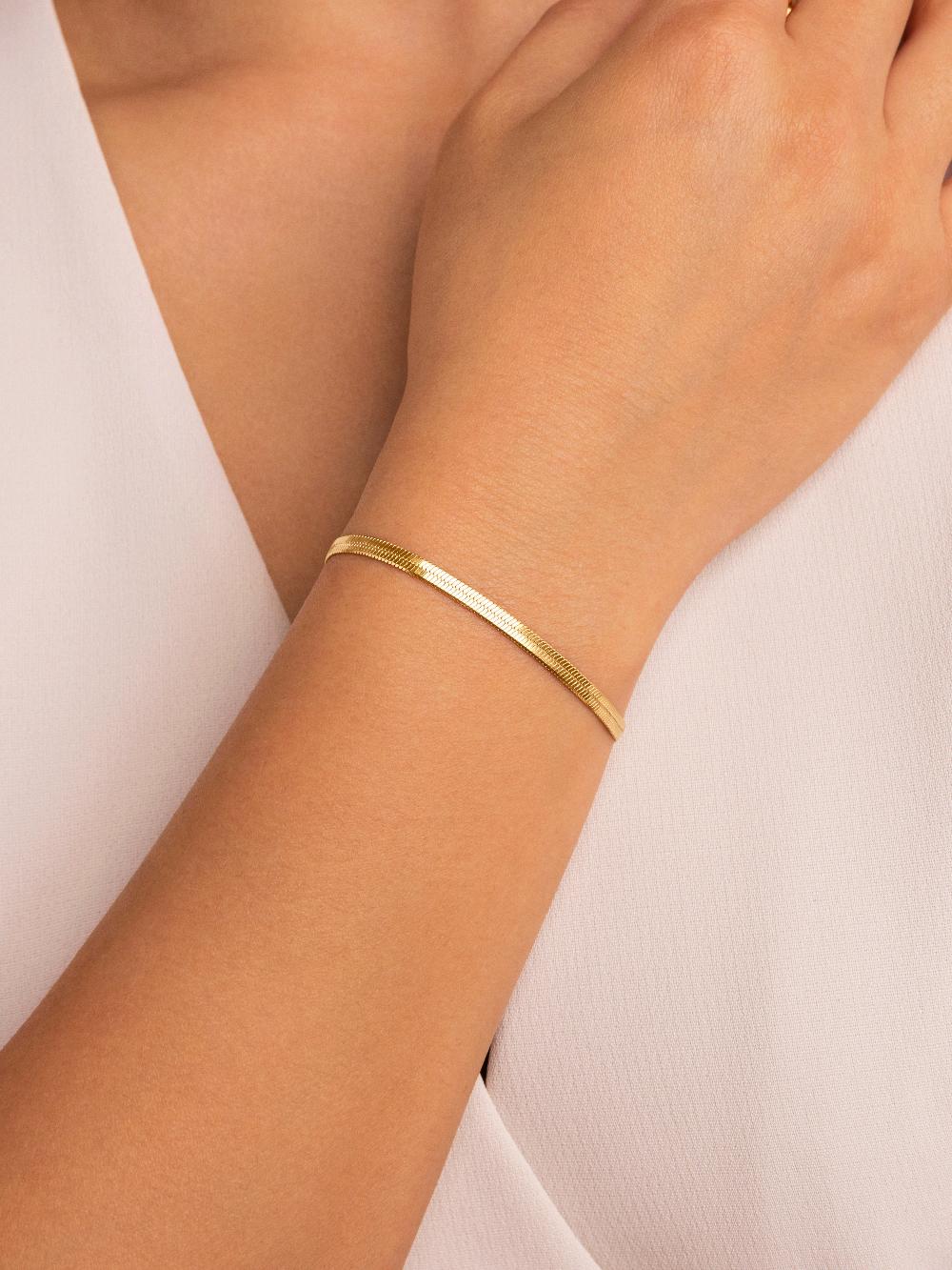 Singularu Pulsera Lisse S Acero Baño Oro