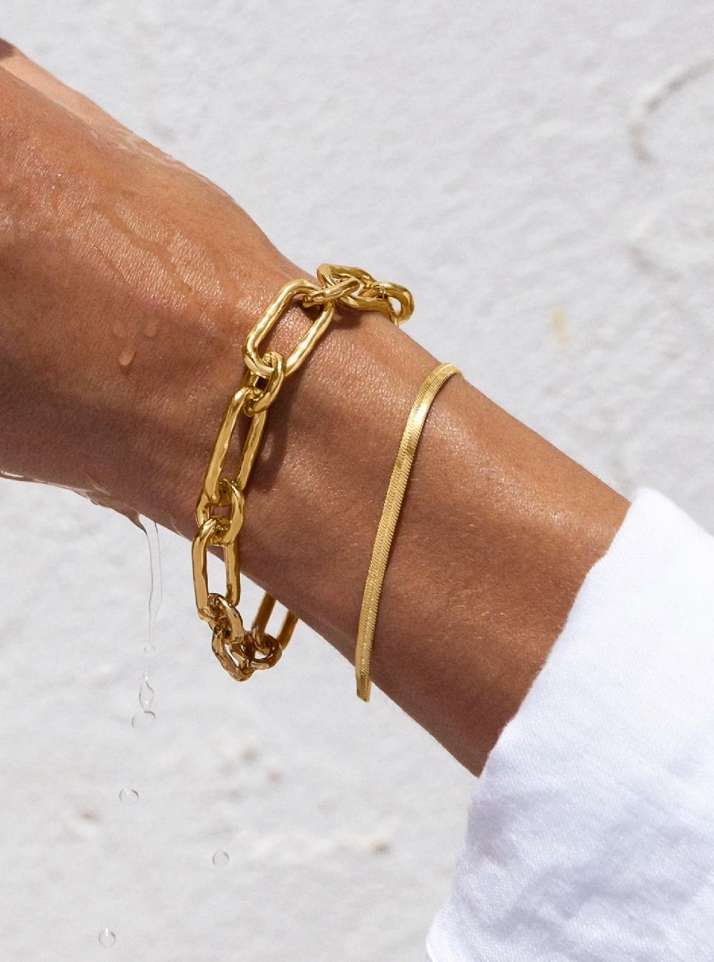 Singularu Pulsera Lisse S Acero Baño Oro