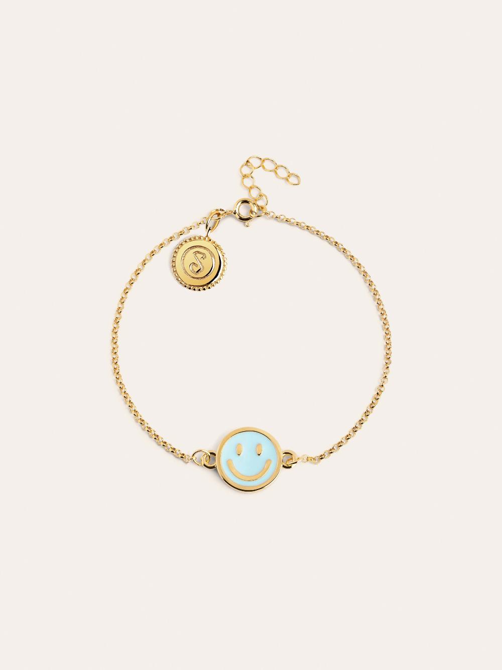 singularu Pulsera Smiley Sky Enamel Baño Oro