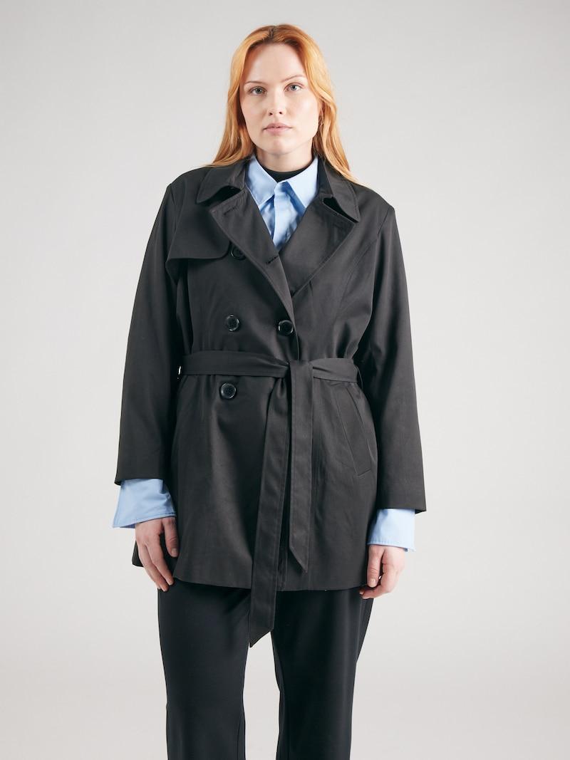 Sinned X About You Abrigo De Entretiempo 'CARVALERIE' ONLY Carmakoma En Negro