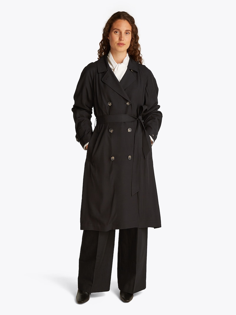 Sinned X About You Abrigo De Entretiempo 'ESSENTIAL FLUID TRENCH' TOMMY HILFIGER En Negro