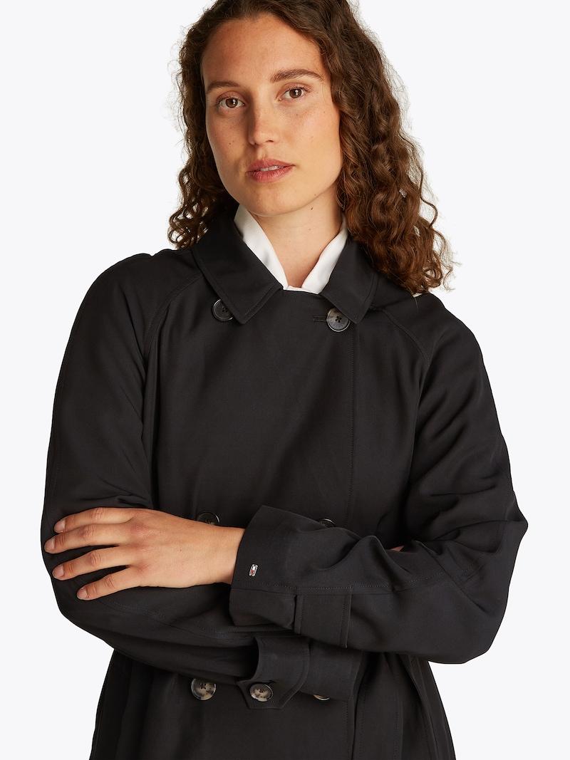 Sinned X About You Abrigo De Entretiempo 'ESSENTIAL FLUID TRENCH' TOMMY HILFIGER En Negro