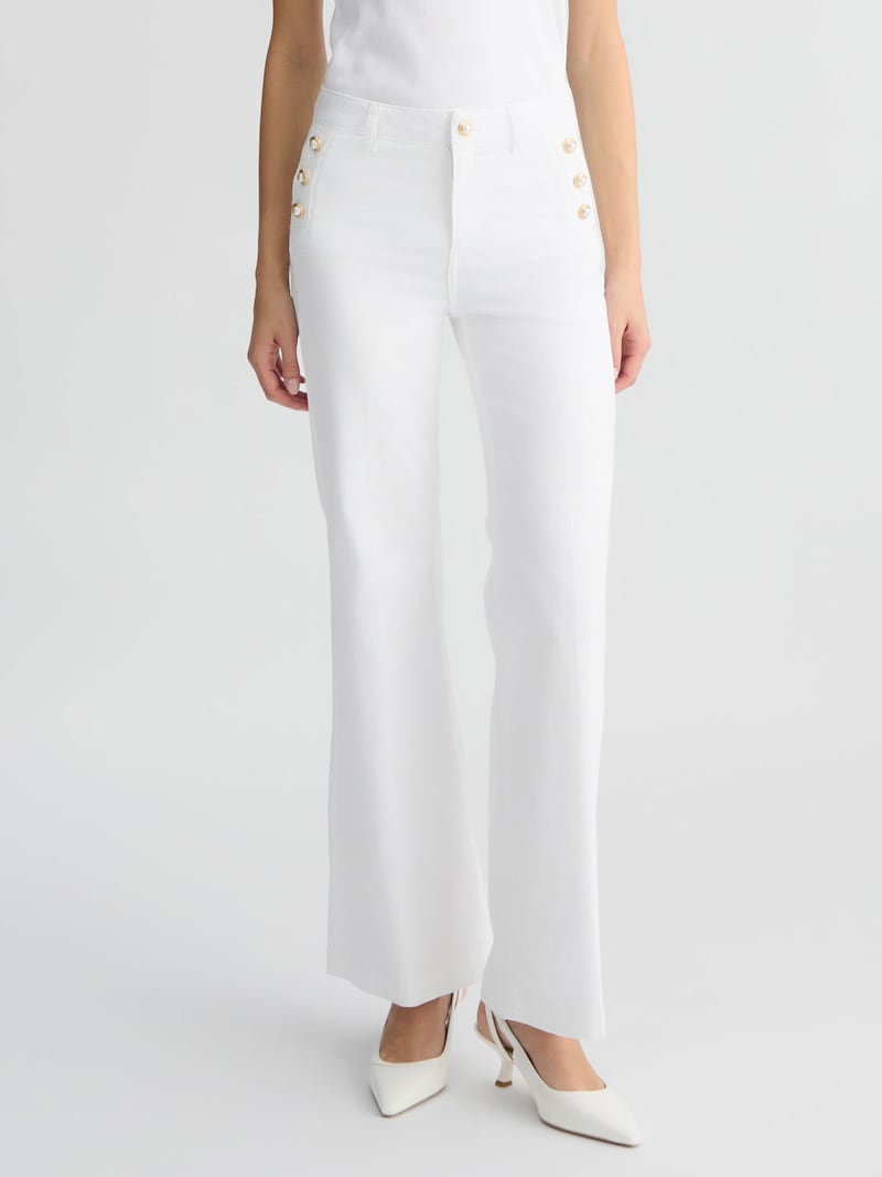 Sinned X About You Acampanado Pantalón Liu Jo En Blanco